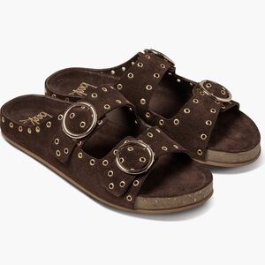 NEW beek Cedar Two-Strap Sandals in Coffee